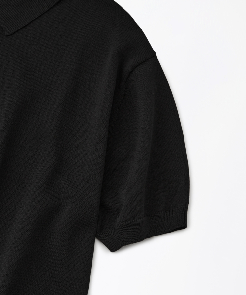 HS KNIT COLLAR SHIRT_BLACK