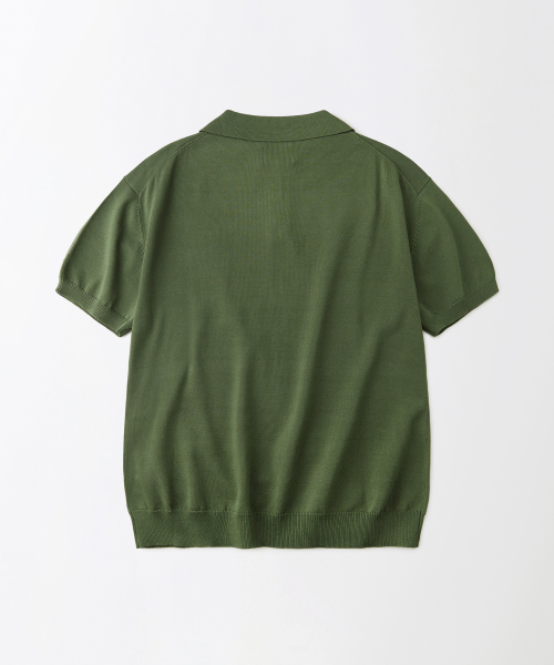 HS KNIT COLLAR SHIRT_OLIVE