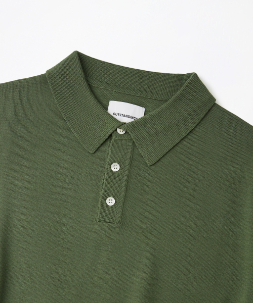 HS KNIT COLLAR SHIRT_OLIVE