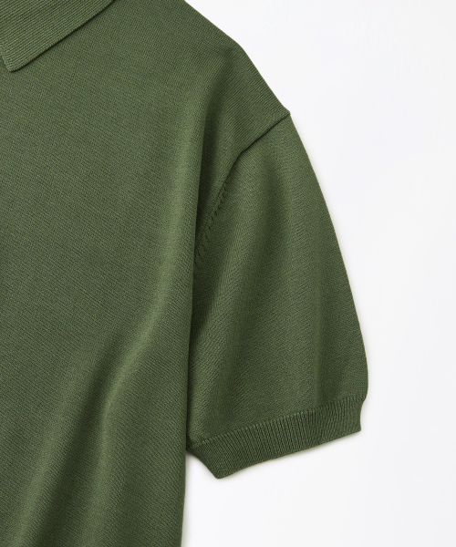 HS KNIT COLLAR SHIRT_OLIVE