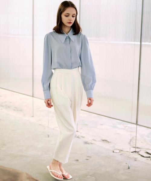 [MUDY] Блузка с большим воротником BIG COLLAR BLOUSE_Sky Blue