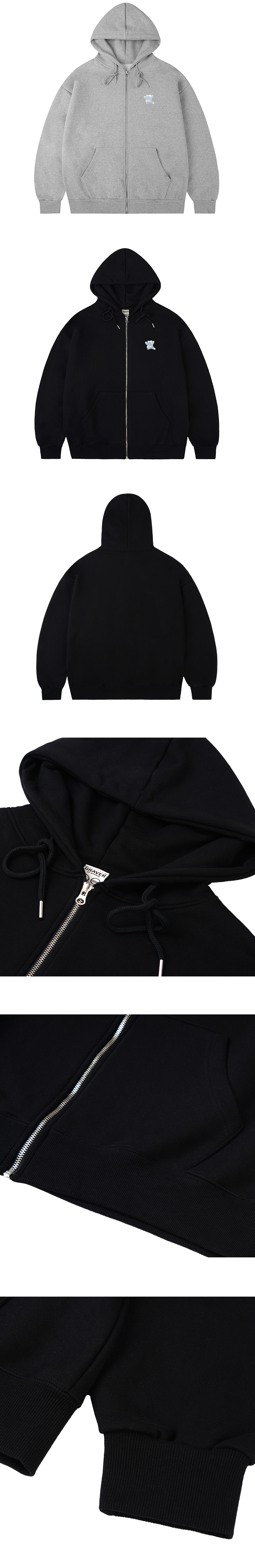 【GRAVER】24SS★ Small Cloud Bear Smile Hood Zip-Up Designer fashion, Seoul-fully created | W Concept