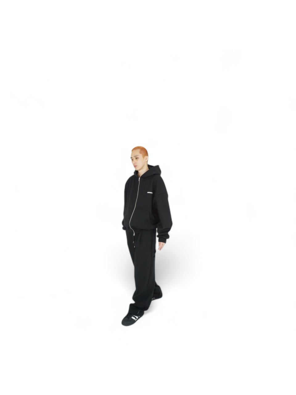 MUSINSA | BORN SLIPPY Carpenter Wide Sweat Pants (Black)