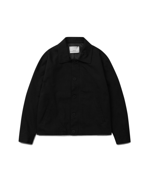 Хлопковая куртка с завязками и воротником (Black)