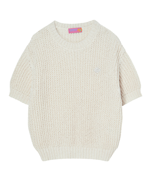 ROUND HALF SLEEVE KNIT [4 COLOR]