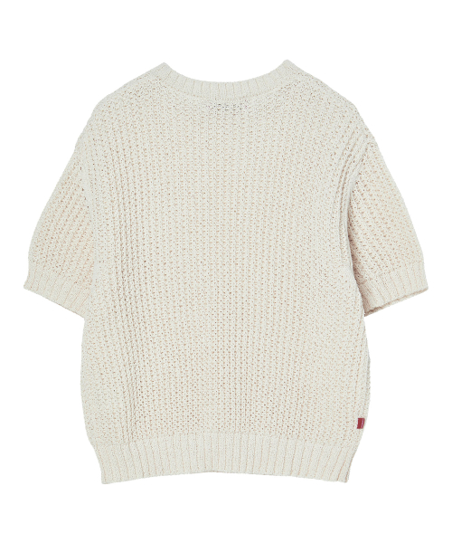 ROUND HALF SLEEVE KNIT [4 COLOR]