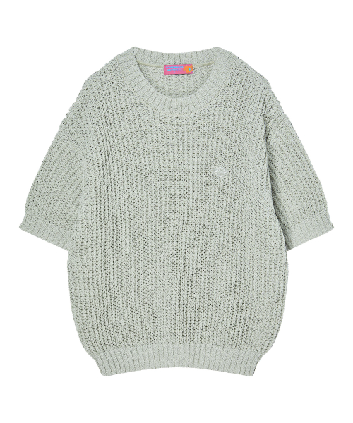 ROUND HALF SLEEVE KNIT [4 COLOR]
