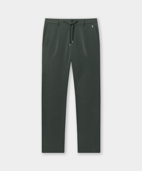 Однотонные брюки на резинке с защипом - Deep Teal
