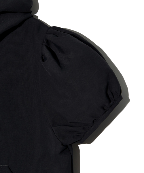 NYLON PUFF SLEEVE HOODIE (BLACK)