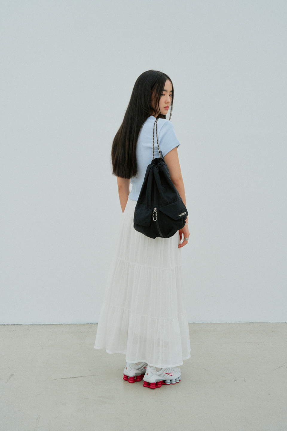 modest mood bag 韓国　ナップサック　バッグ　グレー　新品未使用 Modest Mood】送料/関税込 AMODEST BAG (MODEST MOOD/ショルダー
