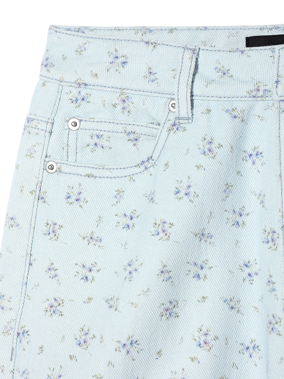 MUSINSA公式 | YOUHEE FLOWER PATTERN DENIM PANTS SKY BLUE