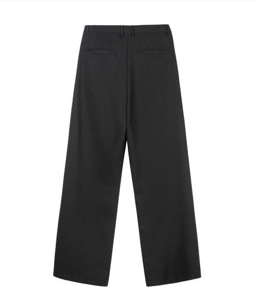 Широкие слаксы с двойной складкой [Black]
