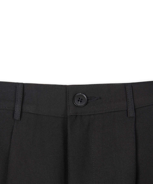 Широкие слаксы с двойной складкой [Black]