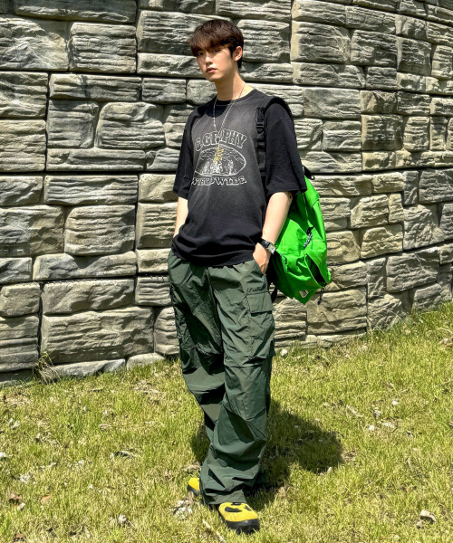 Нейлоновые брюки-парашюты карго-Khaki