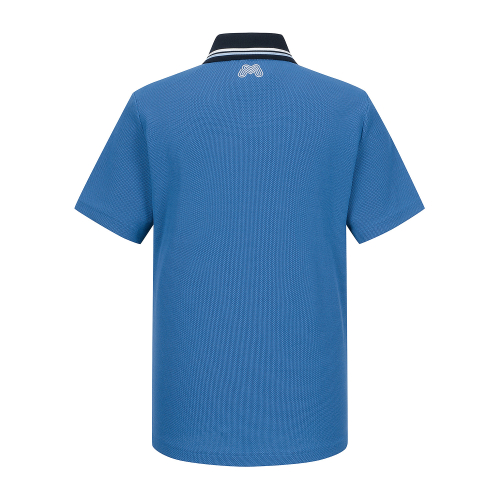 Half Zip-up Polo Shirts_Blue (Men)
