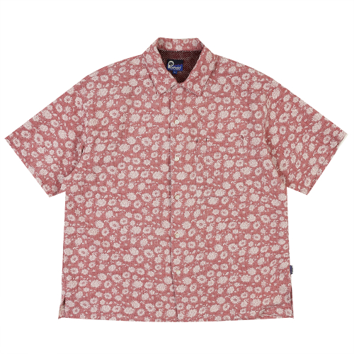 FLOWER JACQUARD HALF SHIRTS PINK_FQ2WR18U