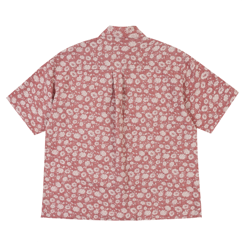 FLOWER JACQUARD HALF SHIRTS PINK_FQ2WR18U