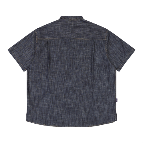 WASHED DENIM HALF SHIRT INDIGO_FQ2WR80U