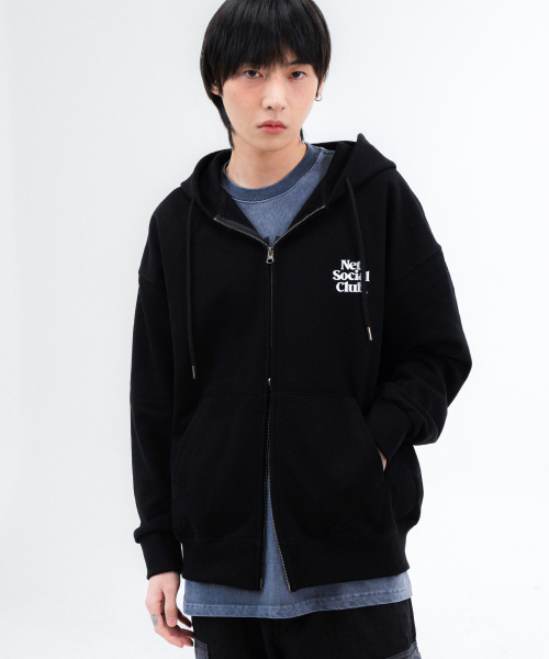 SMALL LOGO HOOD ZIP-UP (BLACK)