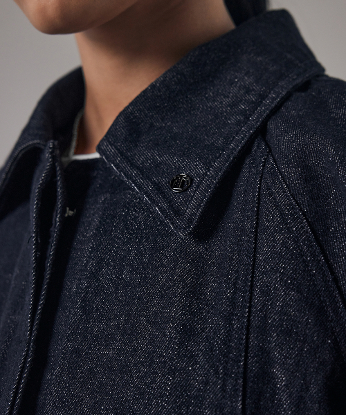 Denim 3-way Trench Coat [ Raw Denim ]