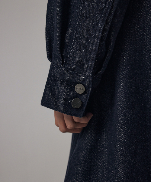 Denim 3-way Trench Coat [ Raw Denim ]