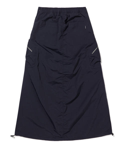 MUSINSA | BROWNBREATH W BB NYLON PUCKERING SKIRT - NAVY