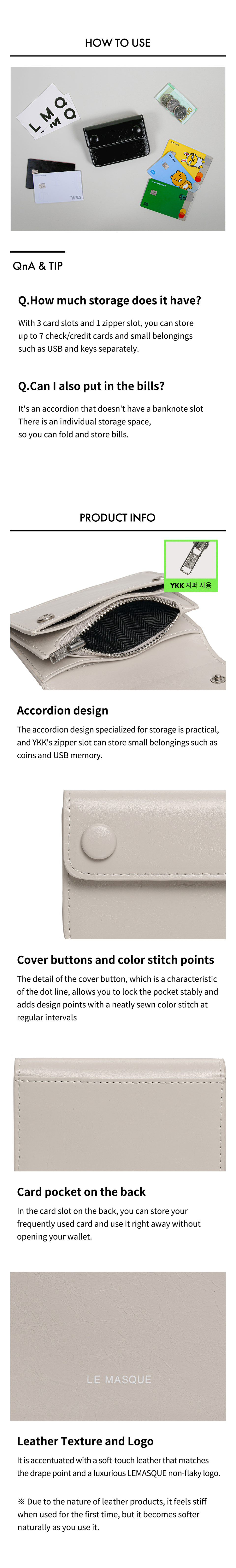 ◇LE MASQUE◇ Dot 3-stage accordion coin card wallet (8 colo MUSINSA | LEMASQUE Dot 3-stage accordion coin card wallet