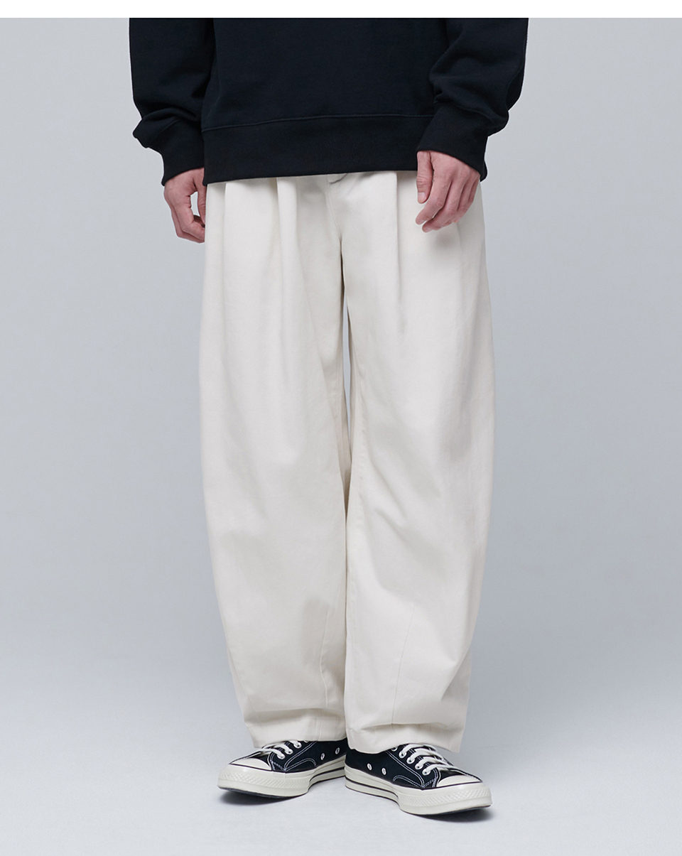 MUSINSA | MUSINSA STANDARD COTTON WIDE BALLOON PANTS [CREAM]