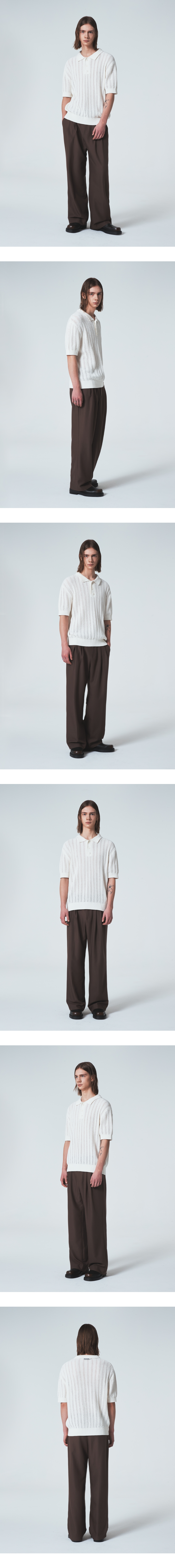 【MAISON MINED】24SS★ LEAVES COLLAR BUTTON HALF KNIT MUSINSA | MAISON MINED LEAVES COLLAR BUTTON HALF KNIT IVORY