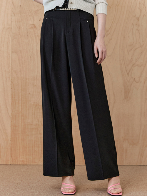 Широкие слаксы с вытачками и карманами Drape