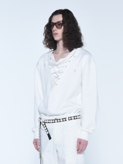 MENS LACE UP SWEATSHIRT