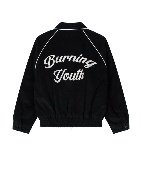 PIPED BLOUSON JACKET CORDUROY BLACK
