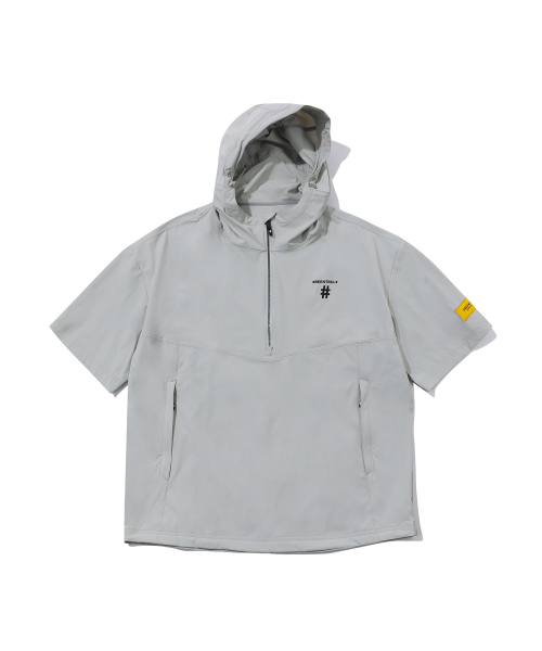 Оверсайз анорак с капюшоном и коротким рукавом (Light Grey)