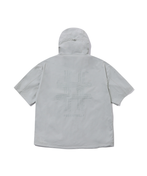 Оверсайз анорак с капюшоном и коротким рукавом (Light Grey)