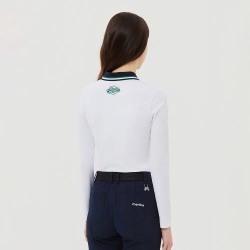 Ribbed Color Collar T-Shirts_White