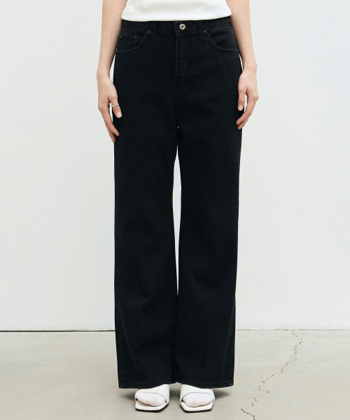 NICK NICOLE SEMI BOOTCUT PANTS_BLACK