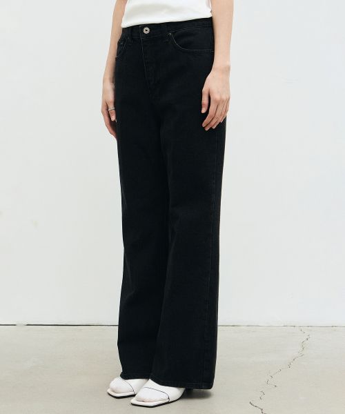 NICK NICOLE SEMI BOOTCUT PANTS_BLACK