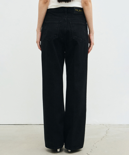 NICK NICOLE SEMI BOOTCUT PANTS_BLACK