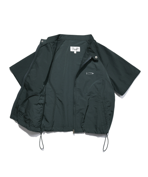 [Womens] Кроп-зипка с завязками и коротким рукавом, Navy