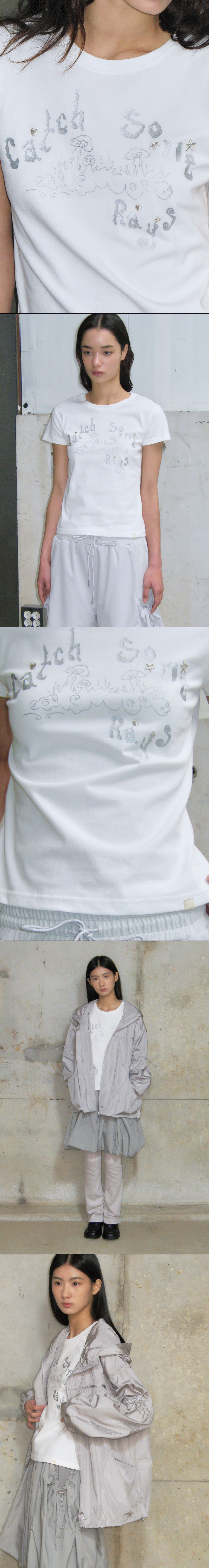 MUSINSA公式 | TYPESERVICE Catch Embroidery T-Shirt [Off White]