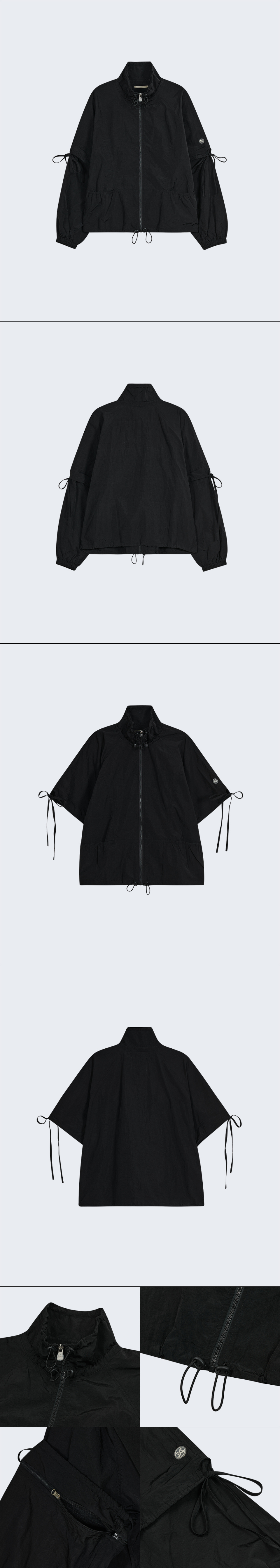 MUSINSA公式 | TYPESERVICE Two Way Light Windbreaker [Black]