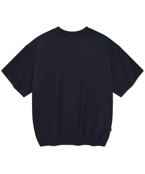 MUSINSA | SAINTPAIN SP Basic Logo Short Sweat Shirt-Navy