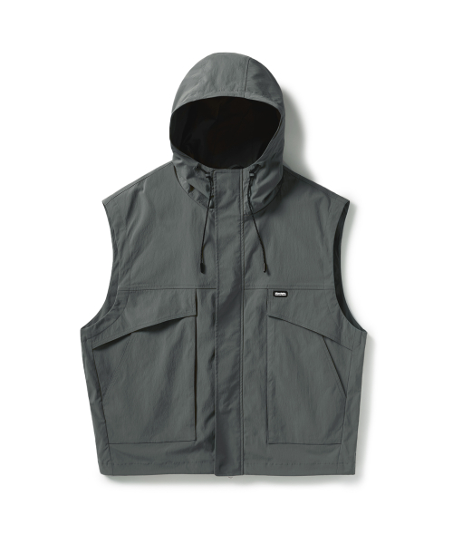 Жилет с высоким воротником и молнией тканый Dark Grey FVT204