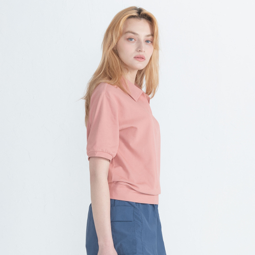 Футболка поло оверсайз с открытым воротником DTF4S-3064 3colors