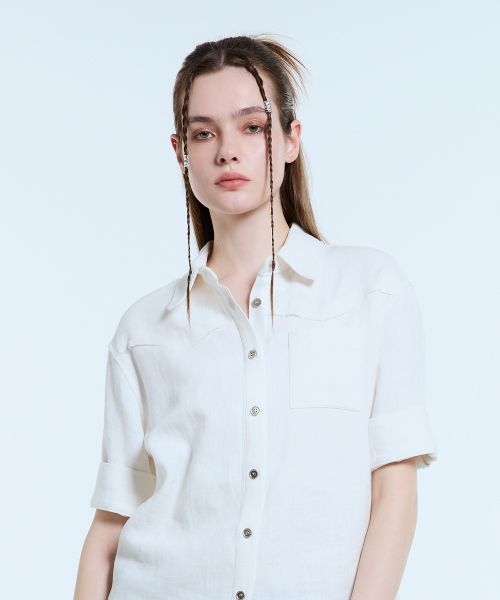 L11 LINEN HALF SHIRT(белый)