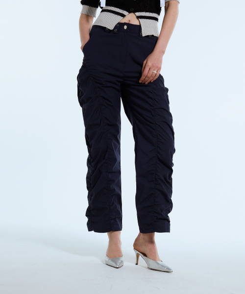 L11 SHIRRING NYLON PANTS(тёмно-синий)