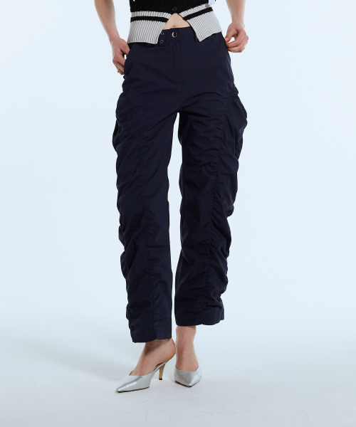 L11 SHIRRING NYLON PANTS(тёмно-синий)