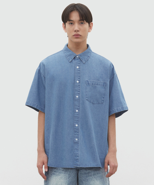 Over Denim Short Shirts DCSH004LightBlue