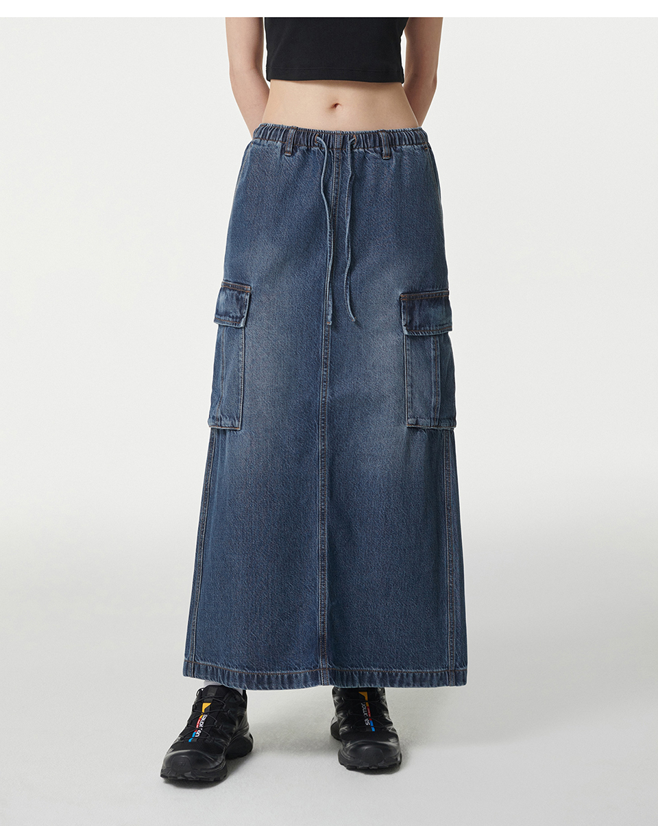 スカート musinsastandardwoman Women's Denim Cargo Banding Maxi Skirt MUSINSA | MUSINSA STANDARD WOMAN Women's Denim Cargo Banding