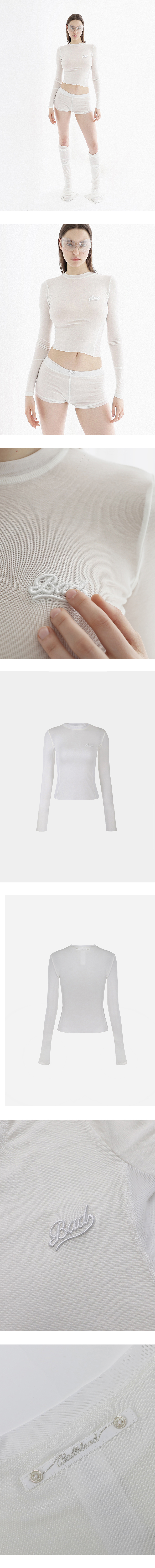 ★BADBLOOD★ Second Skin Long Sleeve Cream w-tee24-020 Badblood [W-tee24-086] Beyond Soft Henryneck Long Sleeve
